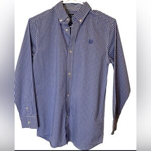 Chaps- Boy’s Button Down Blue Checkered Shirt (Size L)